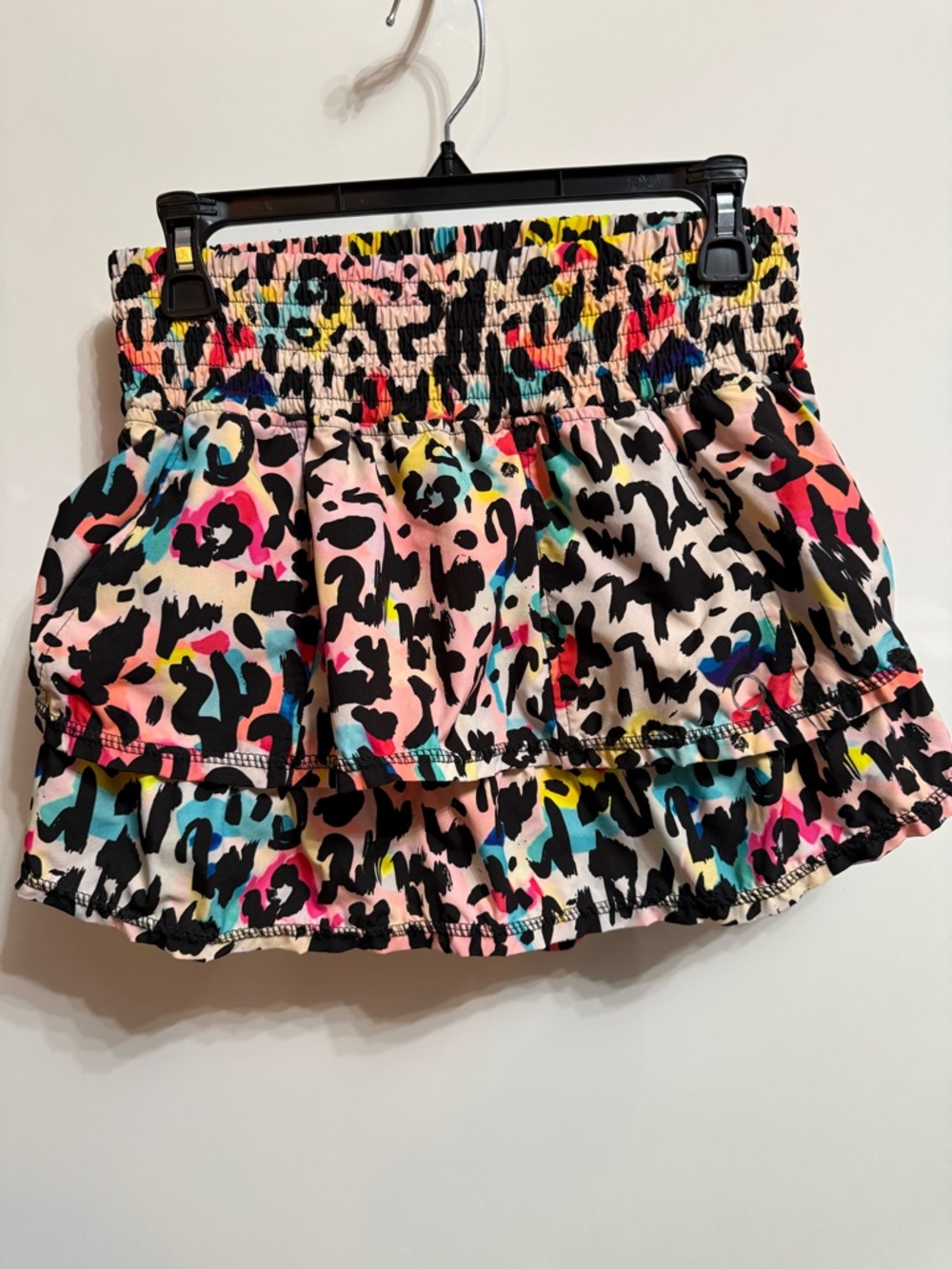 Colorful Leopard Print Ruffled Bubble Skirt